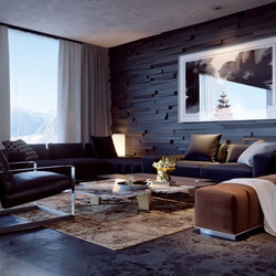 3D Interior Scene File 3dsmax Model Livingroom 302 