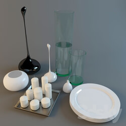 Vases plates candles 