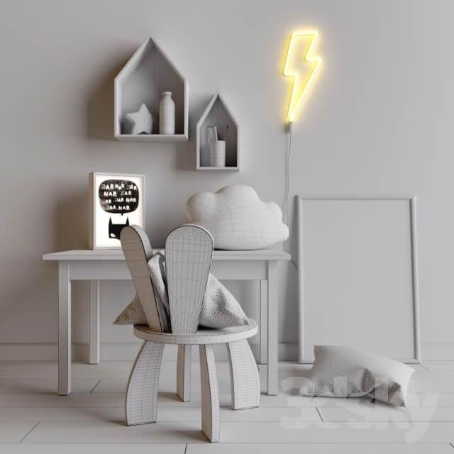Table Chair Decorative set in the nursery for a boy