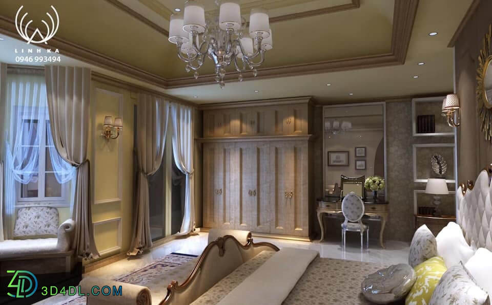 3D Interior Scenes File 3dsmax Model Bedroom Classic 367 By Linh Ka