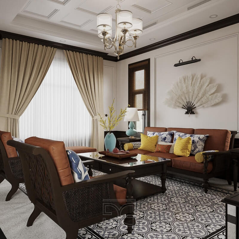  Indochine Living Room Interior Model by Dam Thanh Hai