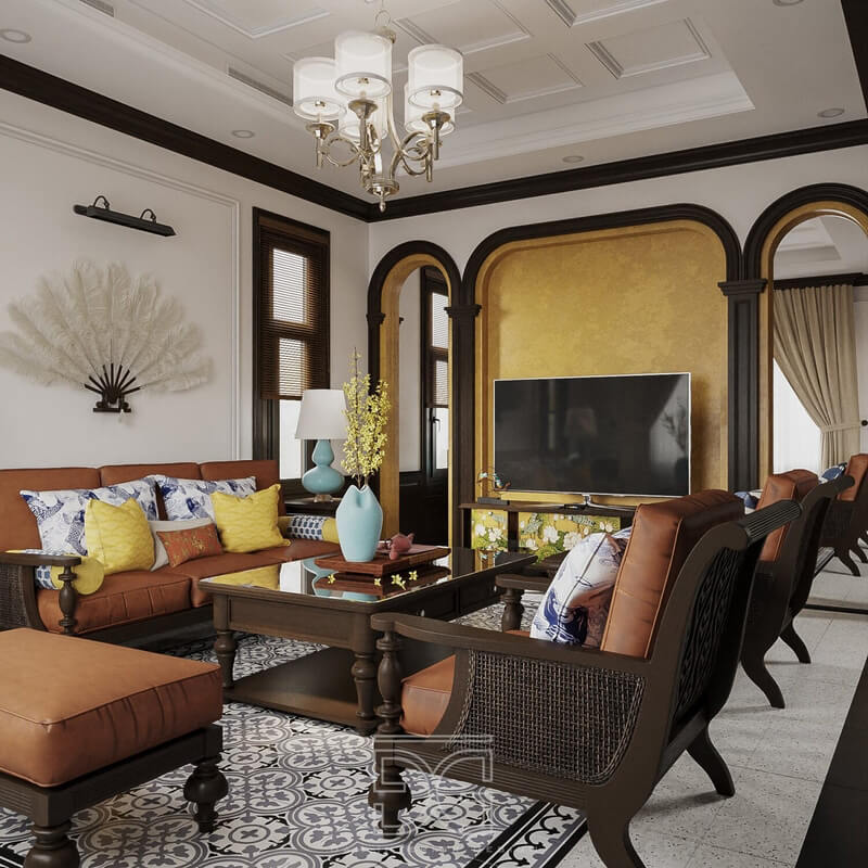  Indochine Living Room Interior Model by Dam Thanh Hai