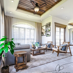  3D Living Room - Kitchen Interior By Do Duc Minh 