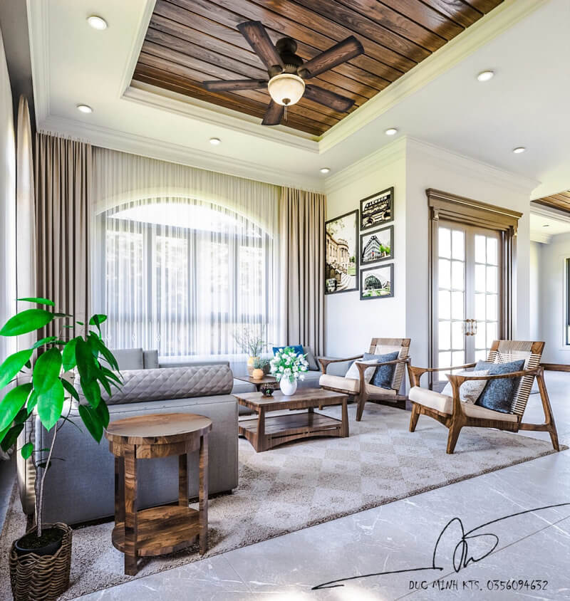  3D Living Room - Kitchen Interior By Do Duc Minh