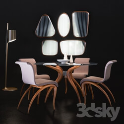Table Chair Porada Retro Anxie Stick Mix set 