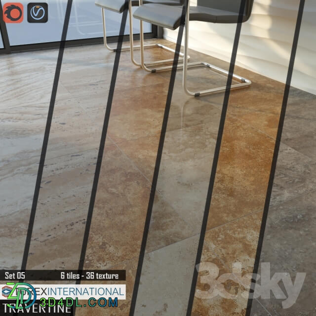 TUREX INTERNATIONAL Travertine Tiles Set 05