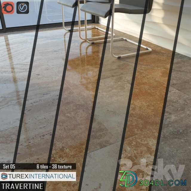 TUREX INTERNATIONAL Travertine Tiles Set 05