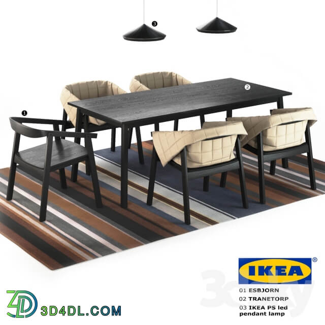 Table Chair IKEA chair Esbjorn. Table Tranetorp. Ikea PS led lamp 