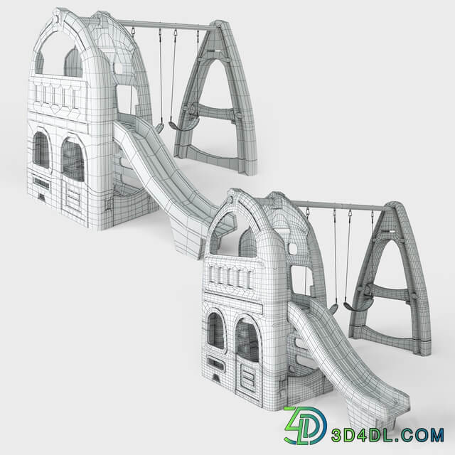 Playhouse Climber amp Swing Set 3D Models