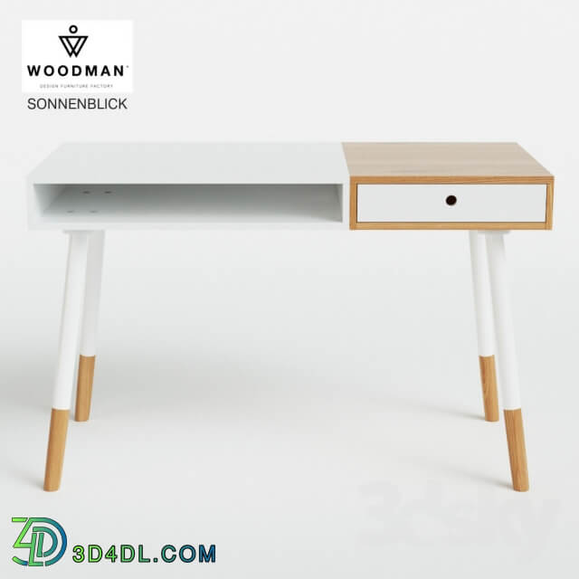 White desk Sonnenblick in Scandinavian style