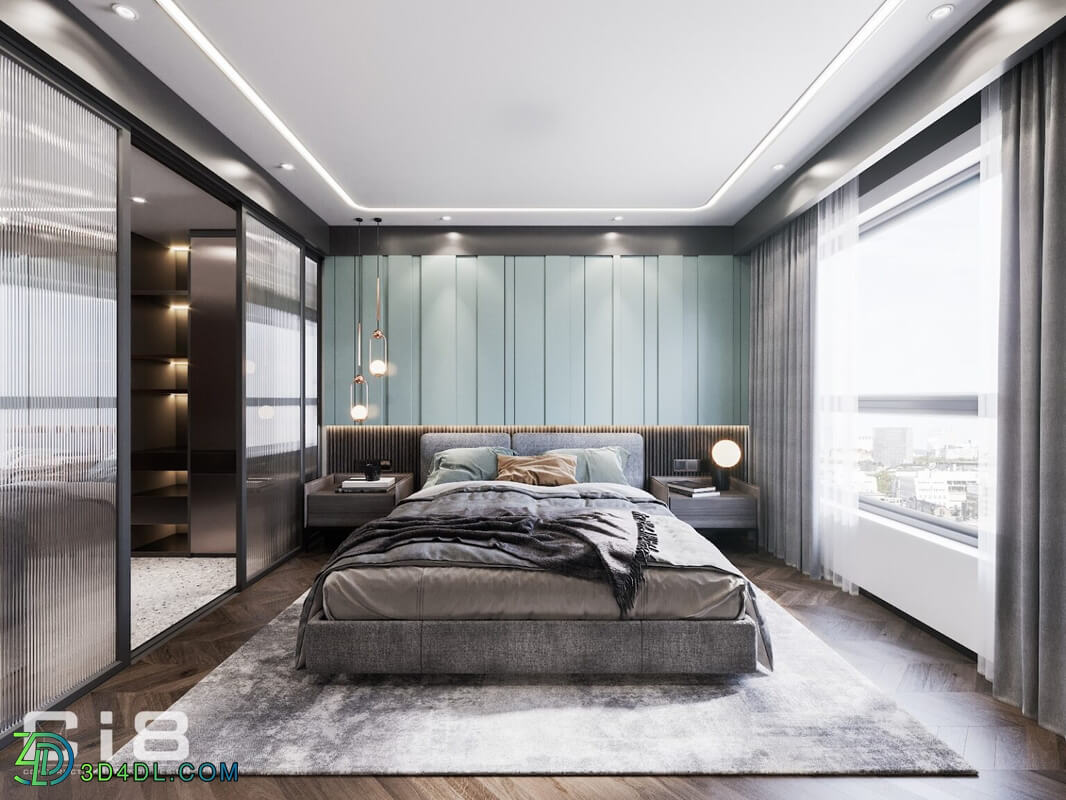 3D Interior Scenes File 3dsmax Model Bedroom 396 By Chun's Nguyen