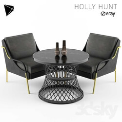 Holly Hunt Harlow Lounge Chair Set 