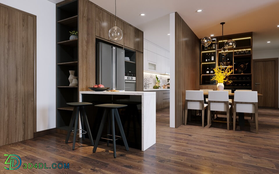 3D Interior Kitchen- Livingroom 37 Scene 3dsmax By Phan Thanh Duong 