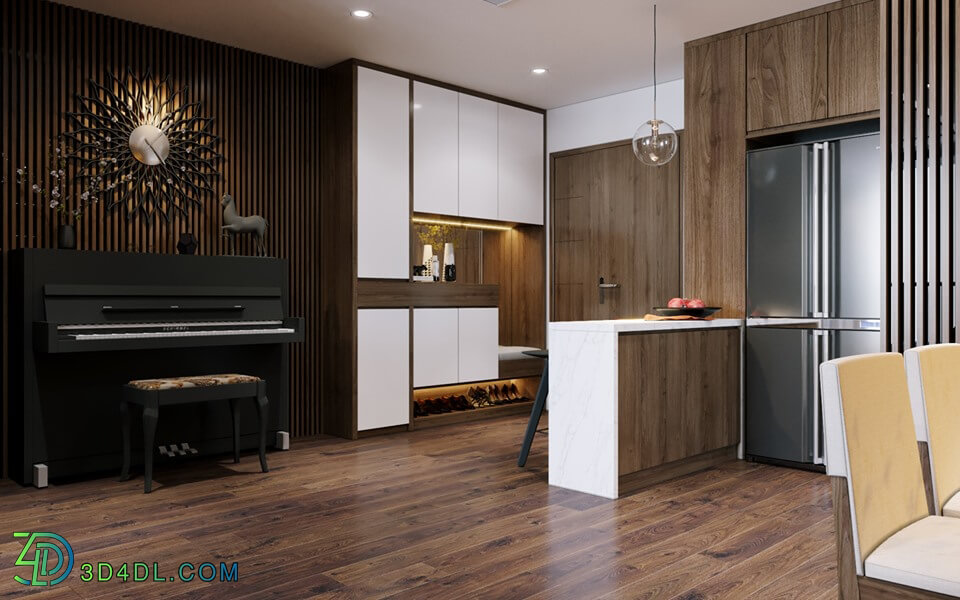 3D Interior Kitchen- Livingroom 37 Scene 3dsmax By Phan Thanh Duong 