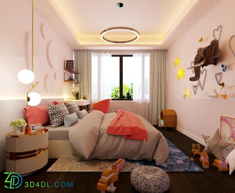 3D Interior Scenes File 3dsmax Model Bedroom 211 By LamQuangThang