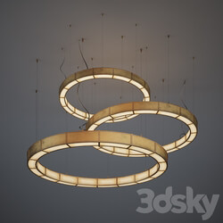 Circular Pendant light copper Pendant light 3D Models 