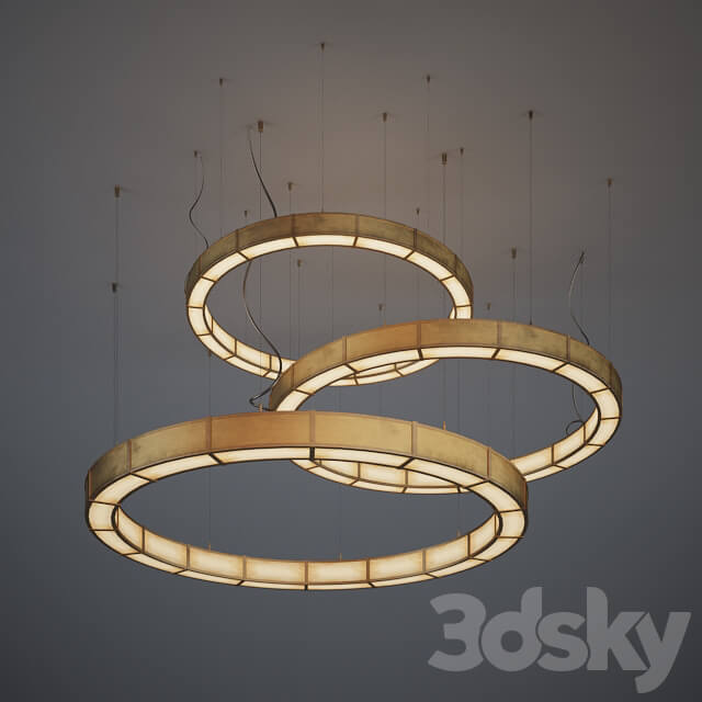Circular Pendant light copper Pendant light 3D Models