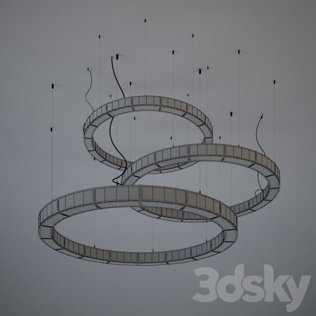 Circular Pendant light copper Pendant light 3D Models