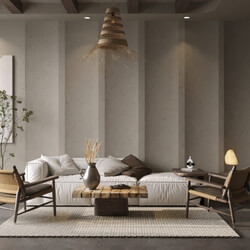  3D Living Room Interior By Huynh Ngoc Thinh 