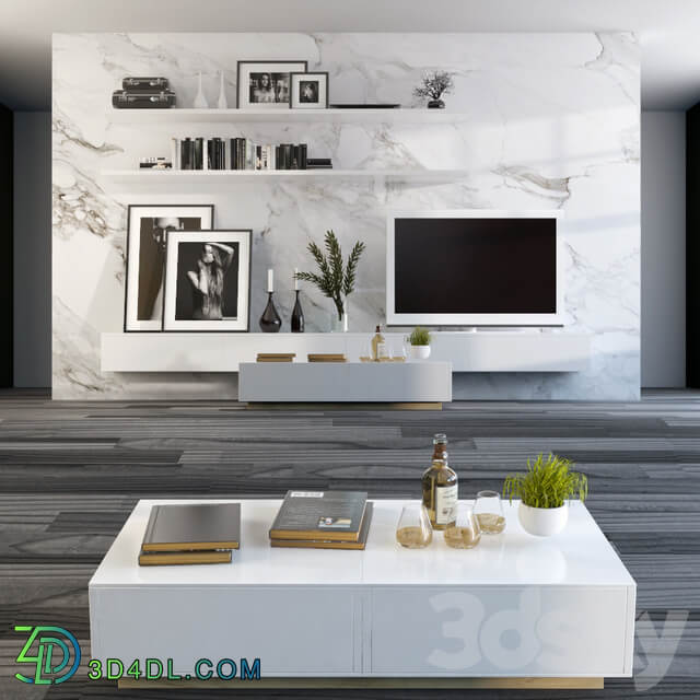Partition wall with TV 3D Models