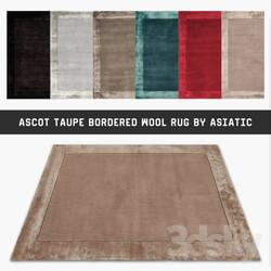 Ascot Taupe Bordered Wool Rug By Asiatic 