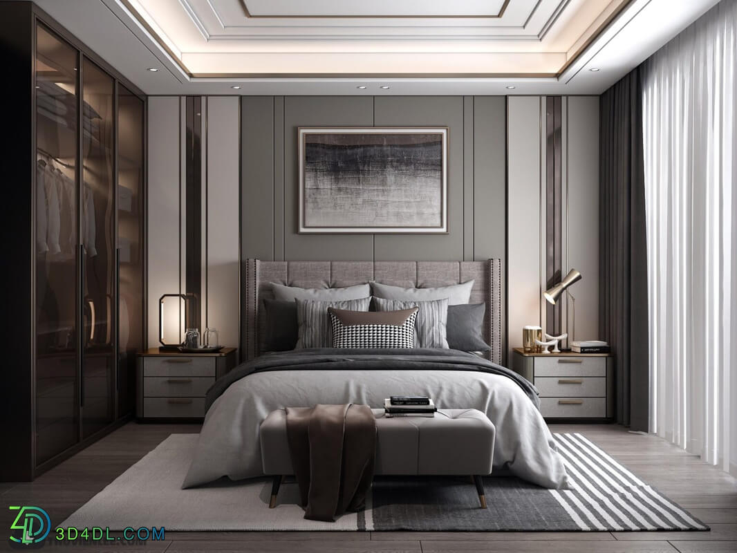 3D Interior Scenes File 3dsmax Model Bedroom 413 By Huy Hieu Lee