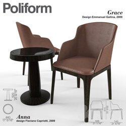 Table Chair Poliform Grace amp Anna 