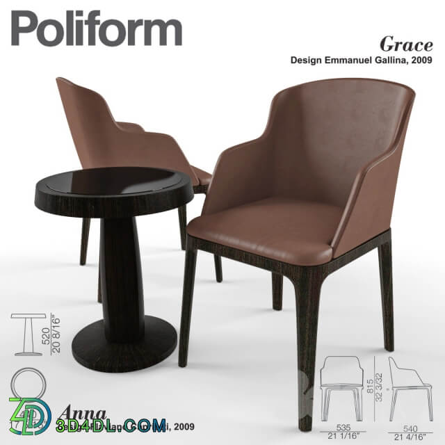 Table Chair Poliform Grace amp Anna