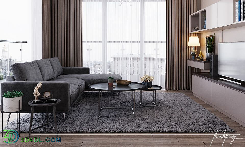 3D Interior Scene File 3dsmax Model Livingroom 304 By ThanhTrung