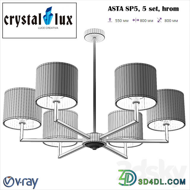 Crystal Lux ASTA SP5 Pendant light 3D Models