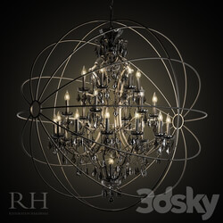 Foucault 39 s orb smoke crystal chandelier 60 quot Pendant light 3D Models 