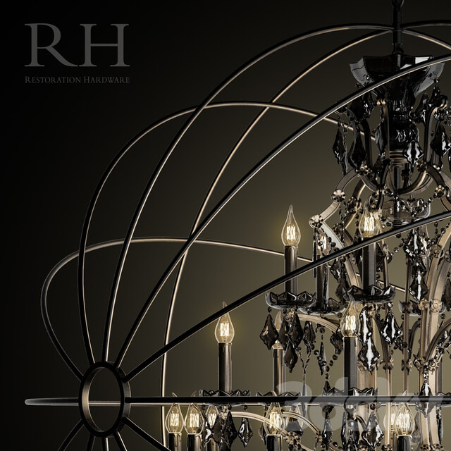 Foucault 39 s orb smoke crystal chandelier 60 quot Pendant light 3D Models