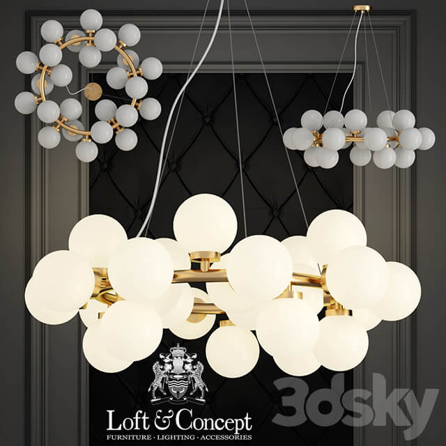 Chandelier Milk Bubble Round Chandelier 25 Pendant light 3D Models