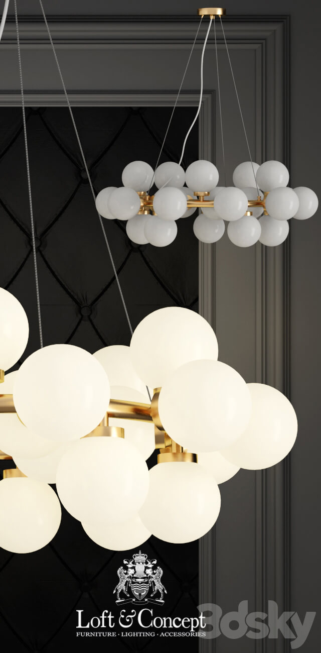 Chandelier Milk Bubble Round Chandelier 25 Pendant light 3D Models