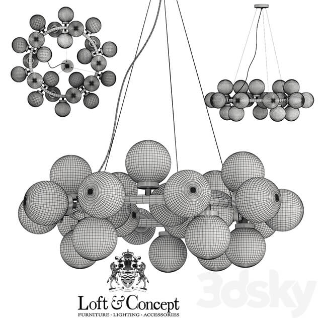 Chandelier Milk Bubble Round Chandelier 25 Pendant light 3D Models