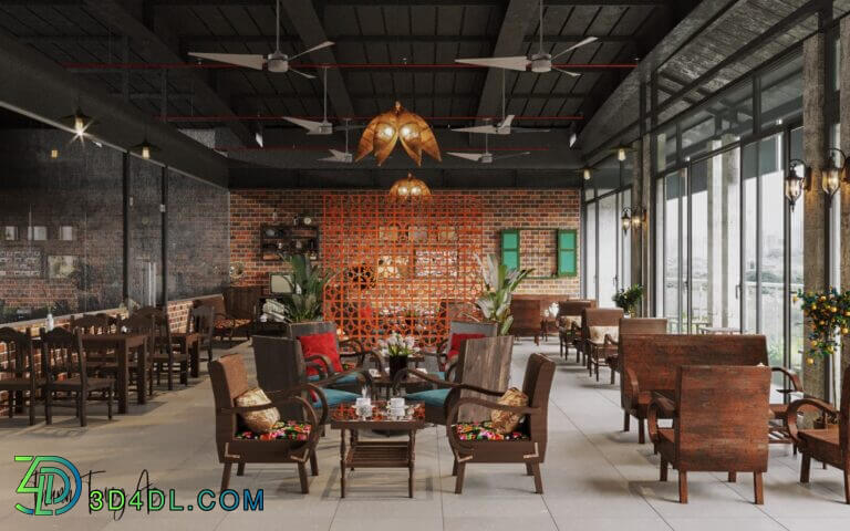 3D Model Interior Coffee 40 Scenes File 3dsmax By ThanhTrung Ace