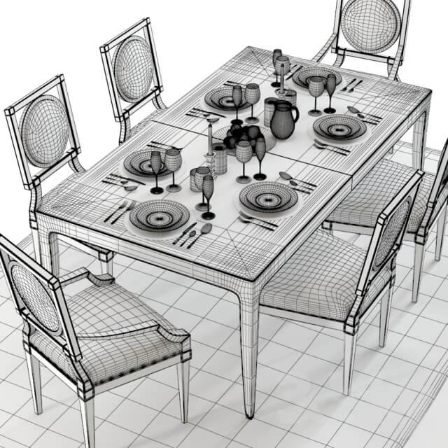 Table Chair Baker Cheval and Louis