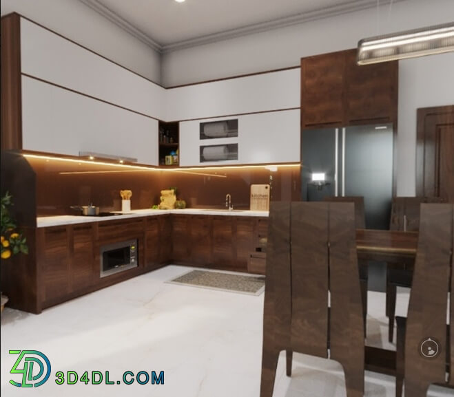 3D Interior Kitchen- Livingroom 74 Scene 3dsmax By AnNgoc 