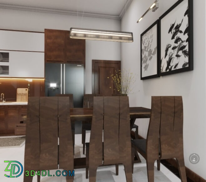 3D Interior Kitchen- Livingroom 74 Scene 3dsmax By AnNgoc 