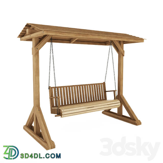 Wooden swing bench Other 3D Models