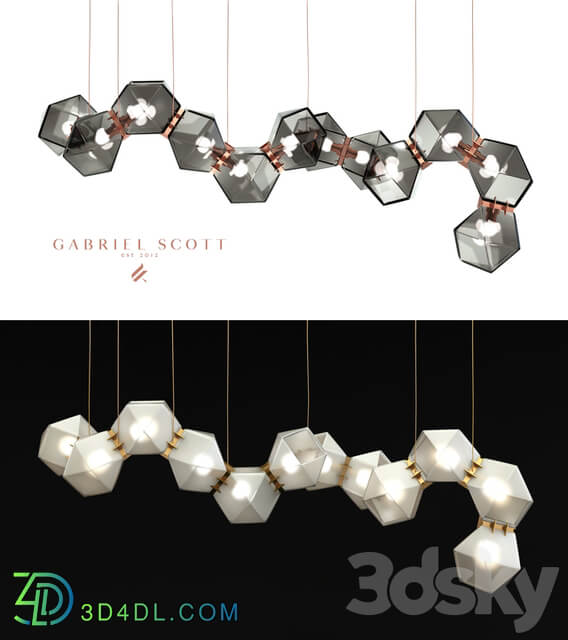 Welles Glass Pendant light 3D Models