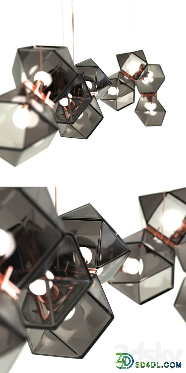 Welles Glass Pendant light 3D Models