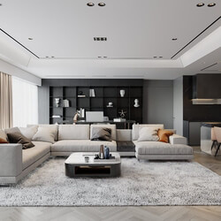  Living Room- Kitchen Interior Model By Nguyen Duc Huy 
