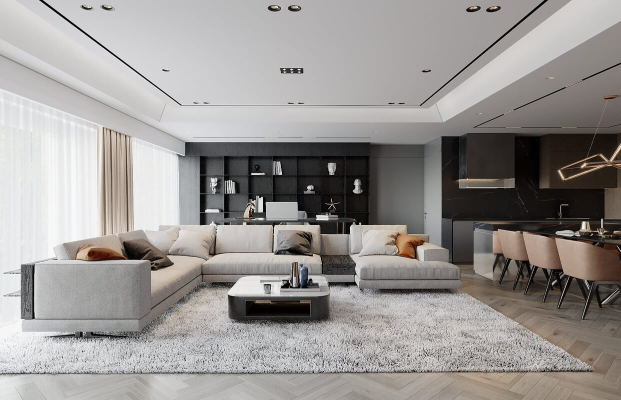 Living Room- Kitchen Interior Model By Nguyen Duc Huy