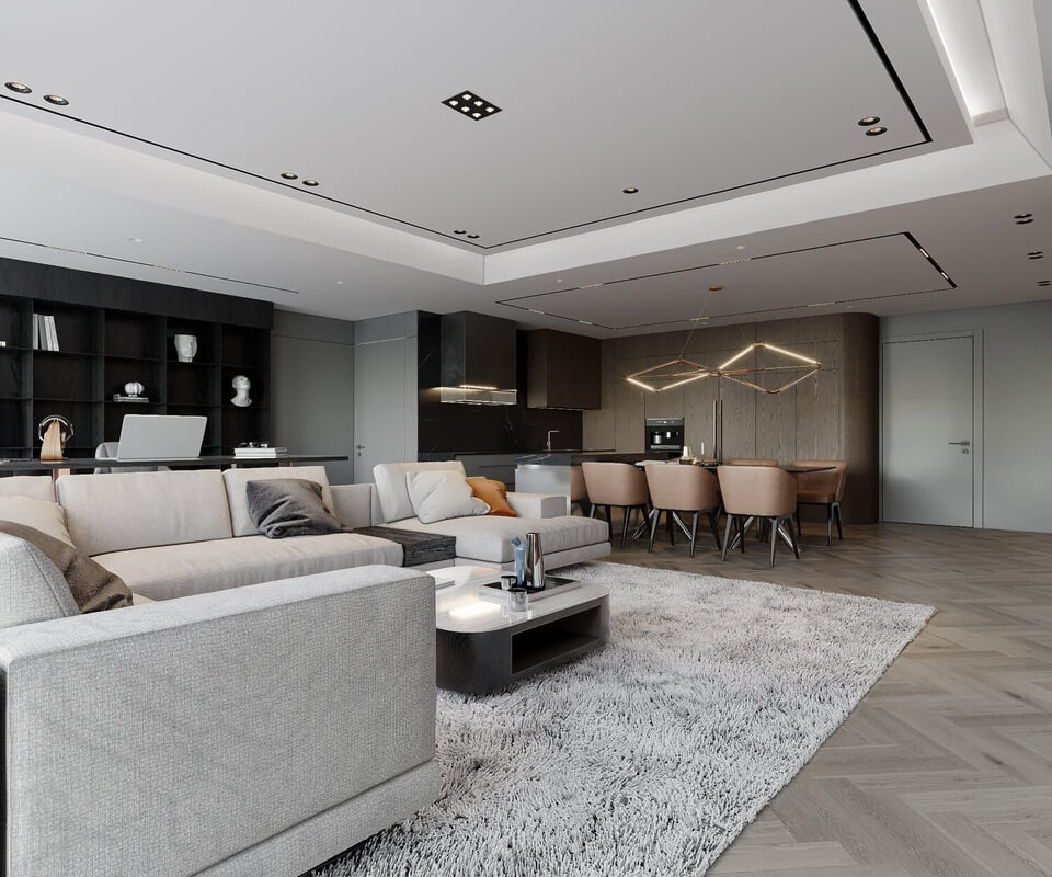  Living Room- Kitchen Interior Model By Nguyen Duc Huy
