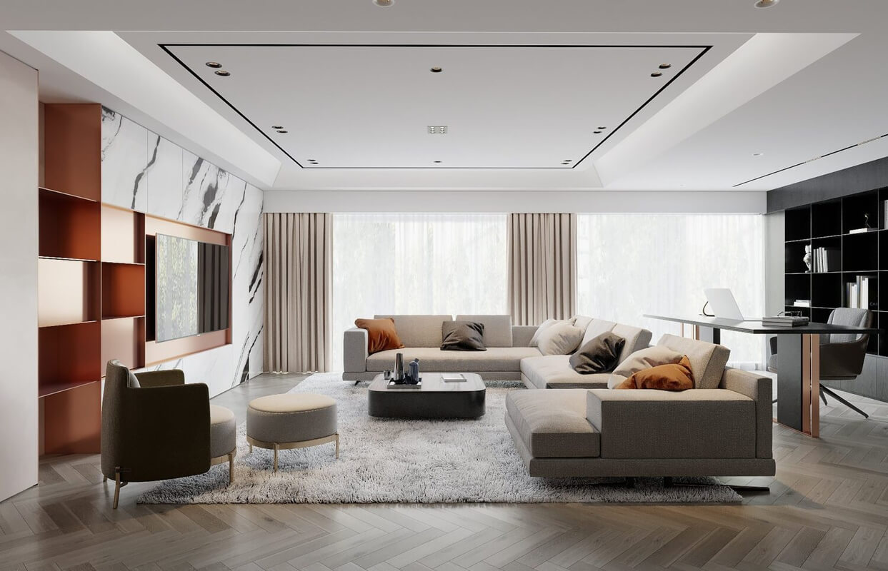  Living Room- Kitchen Interior Model By Nguyen Duc Huy