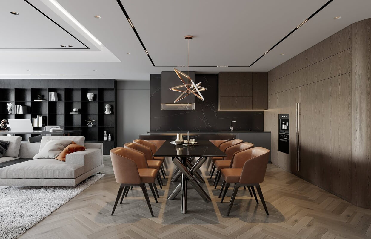  Living Room- Kitchen Interior Model By Nguyen Duc Huy