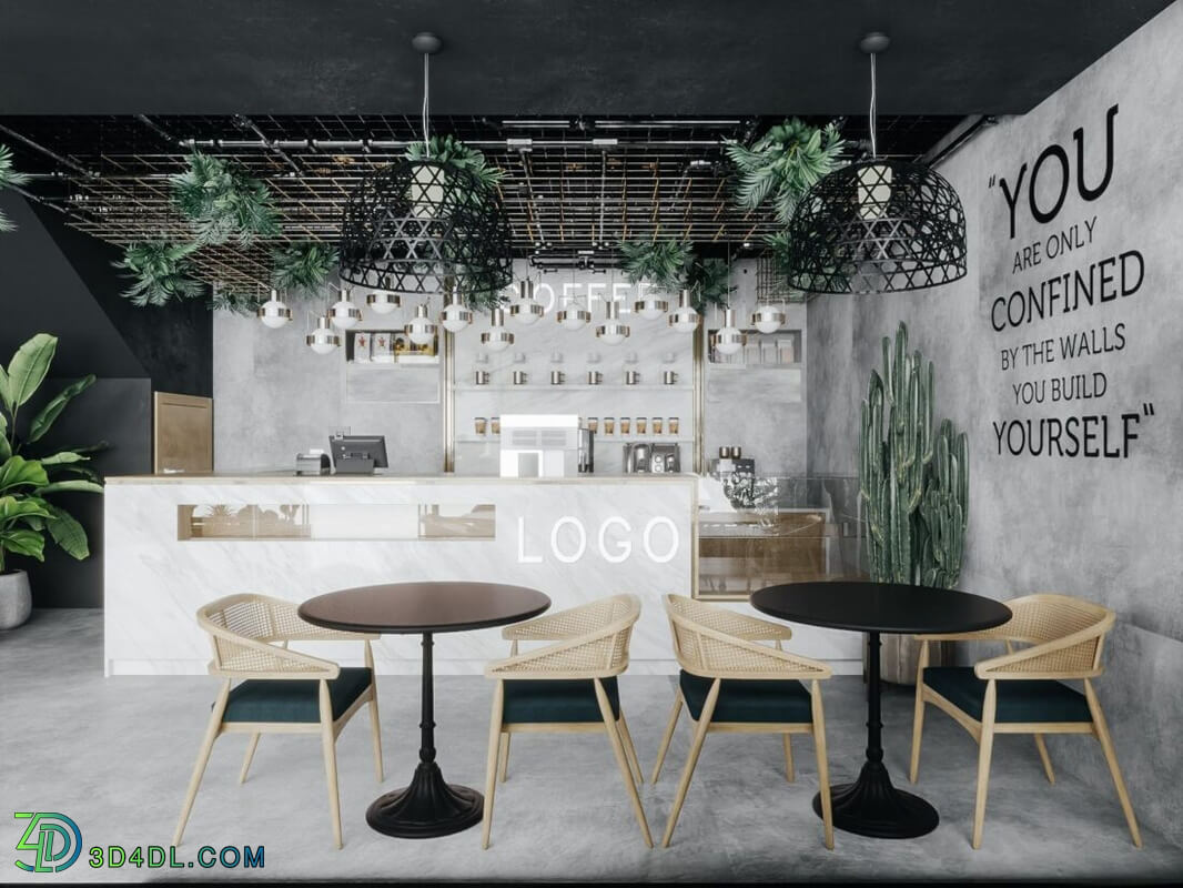 3D Model Interior Coffee 39 Scenes File 3dsmax by Mai Hanh