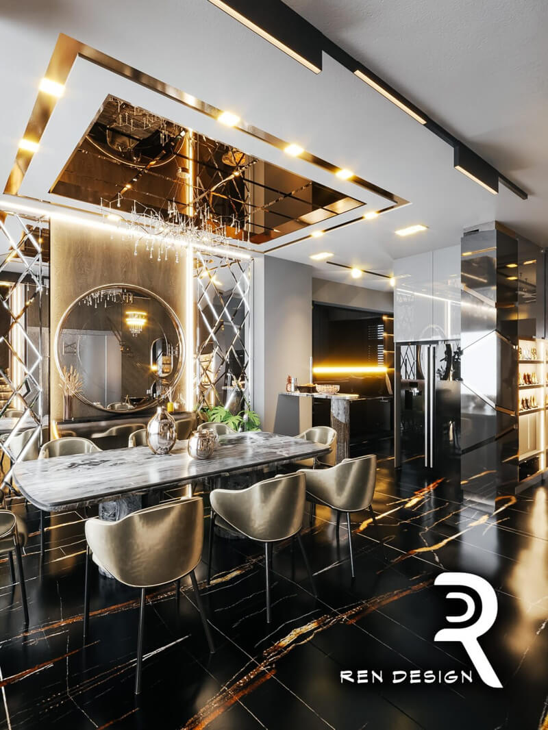  Interior Living Room- Kitchen Model by Mai Hanh