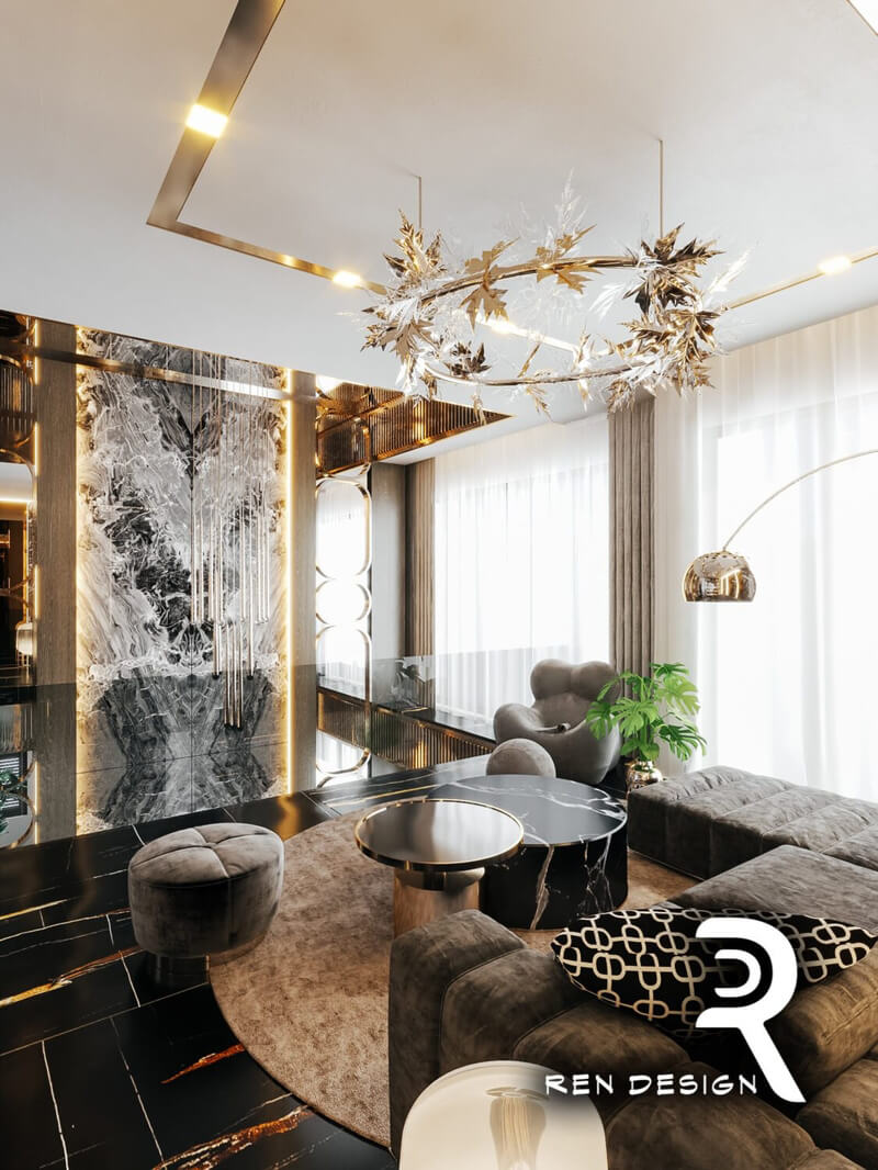  Interior Living Room- Kitchen Model by Mai Hanh